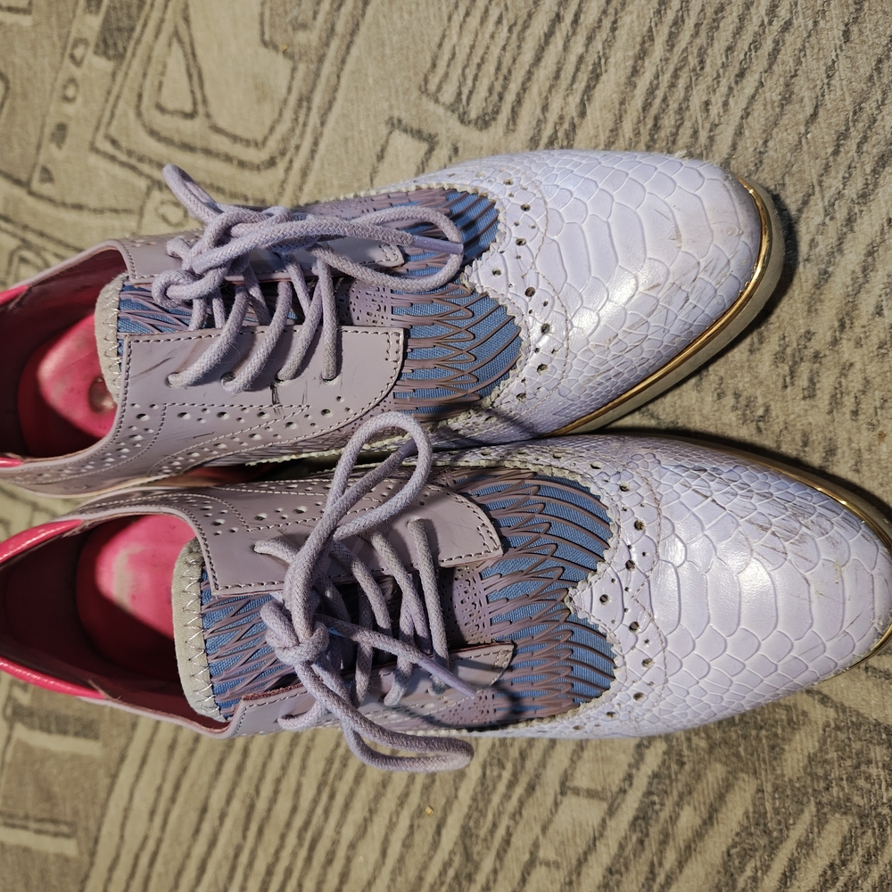 Stylish Women's Lace-Up Shoes in Purple and Blue